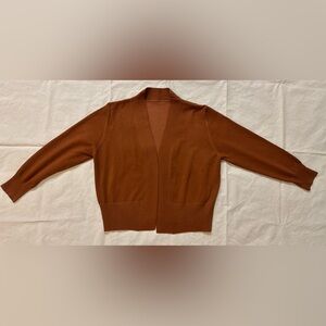 Women’s burnt orange 3/4 sleeve cropped cardigan - small - perfect for fall